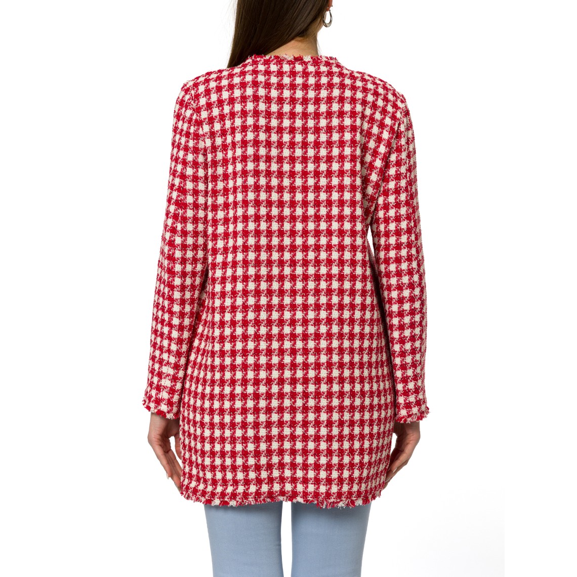 Giacca lunga in stuoia con frange Emme Marella