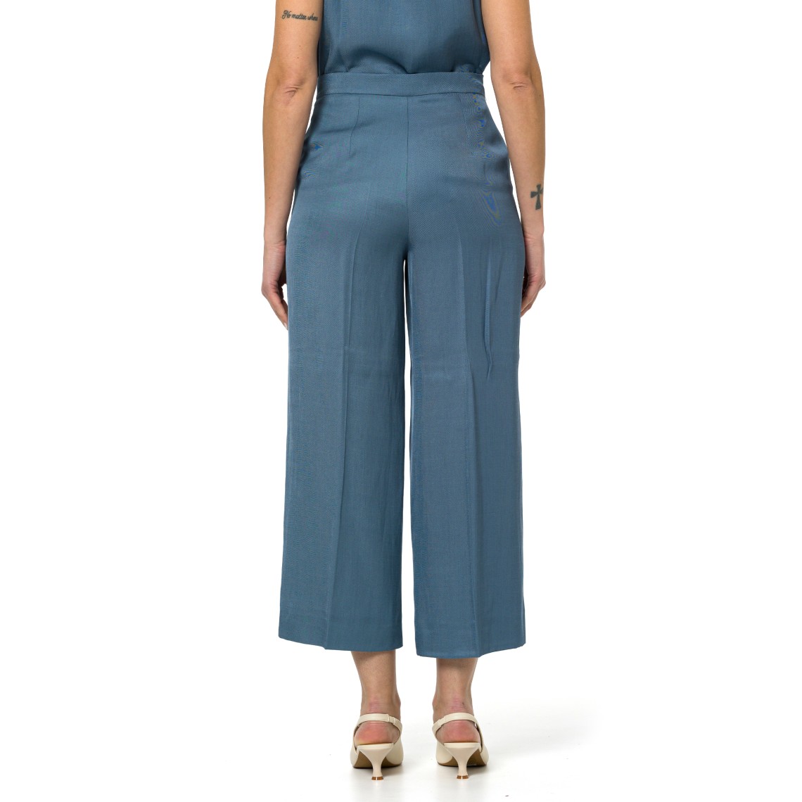 Pantaloni in twill di misto lino Emme Marella