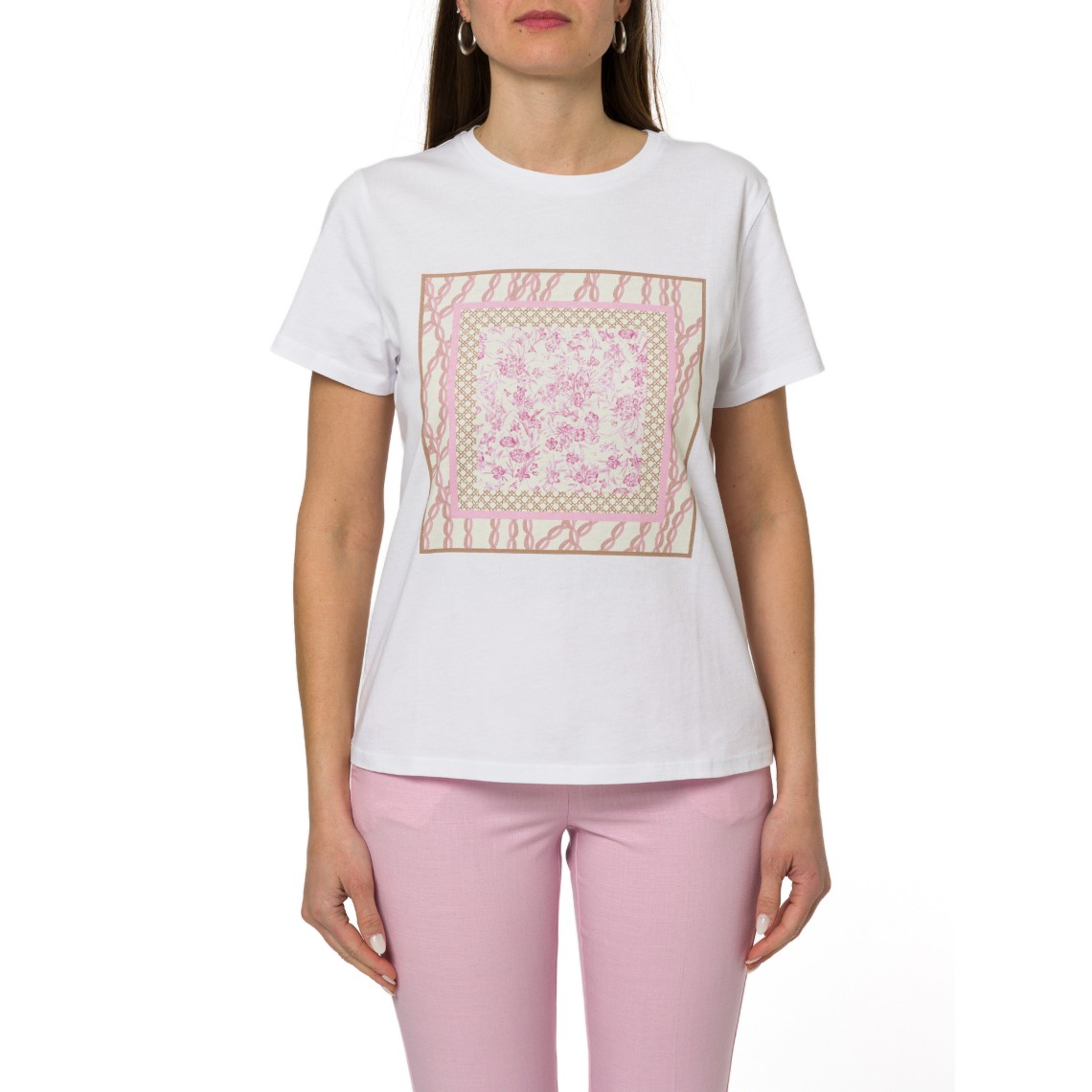 T-shirt in cotone con stampa Emme Marella