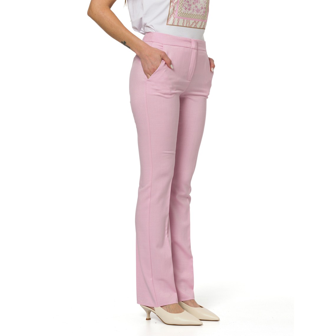 Pantaloni fluidi con lamè Emme Marella