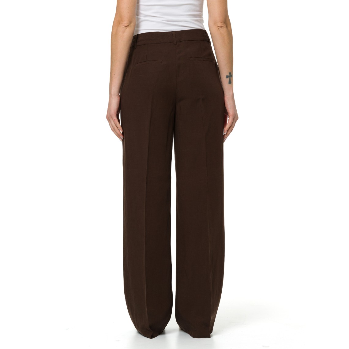 Pantaloni ampi in blend di lino Pennyblack