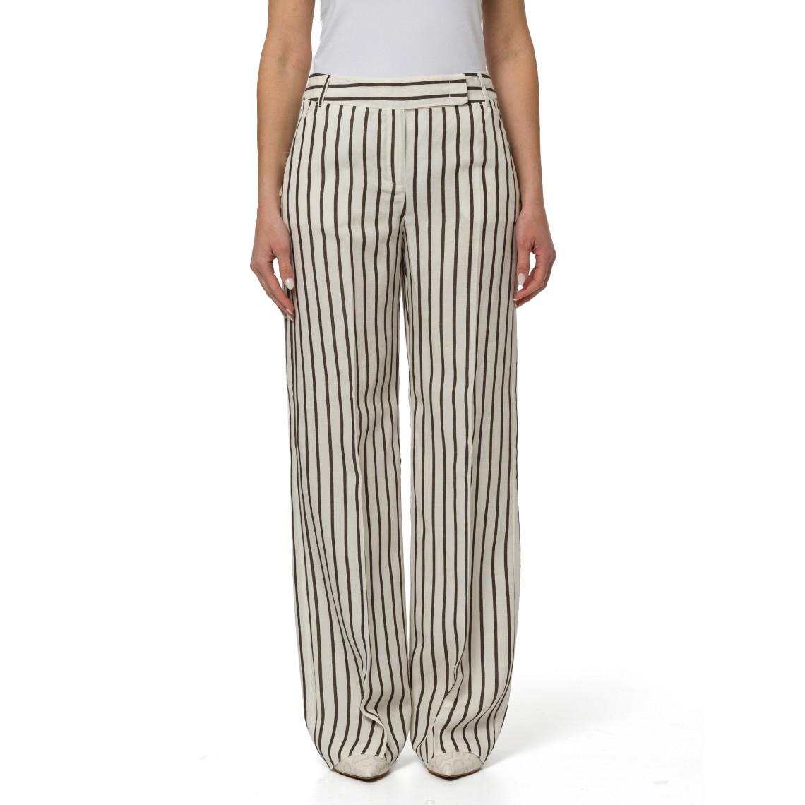 Pantaloni ampi in blend di lino Pennyblack