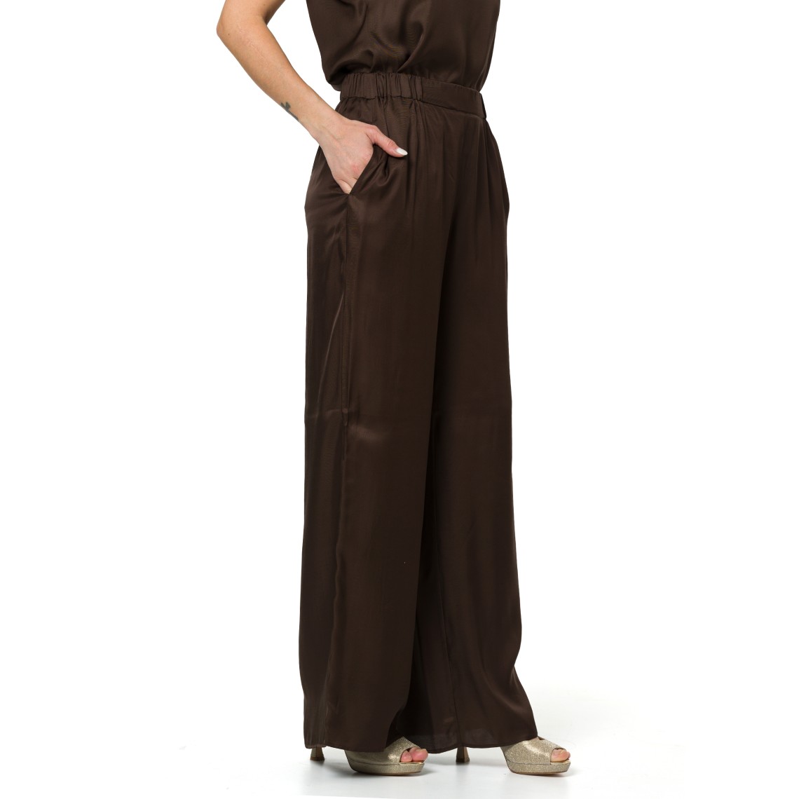 Pantaloni ampi in twill fluido Pennyblack