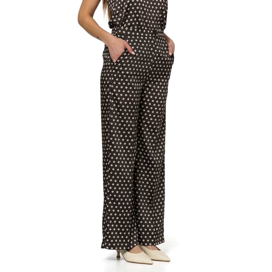 Pantaloni in twill stampato Emme Marella