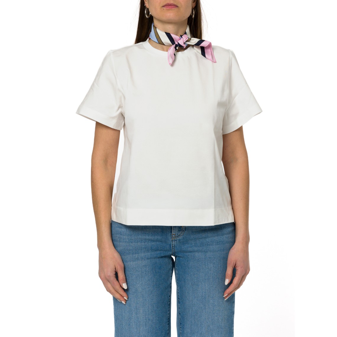T-shirt in jersey di cotone con foulard Emme Marella
