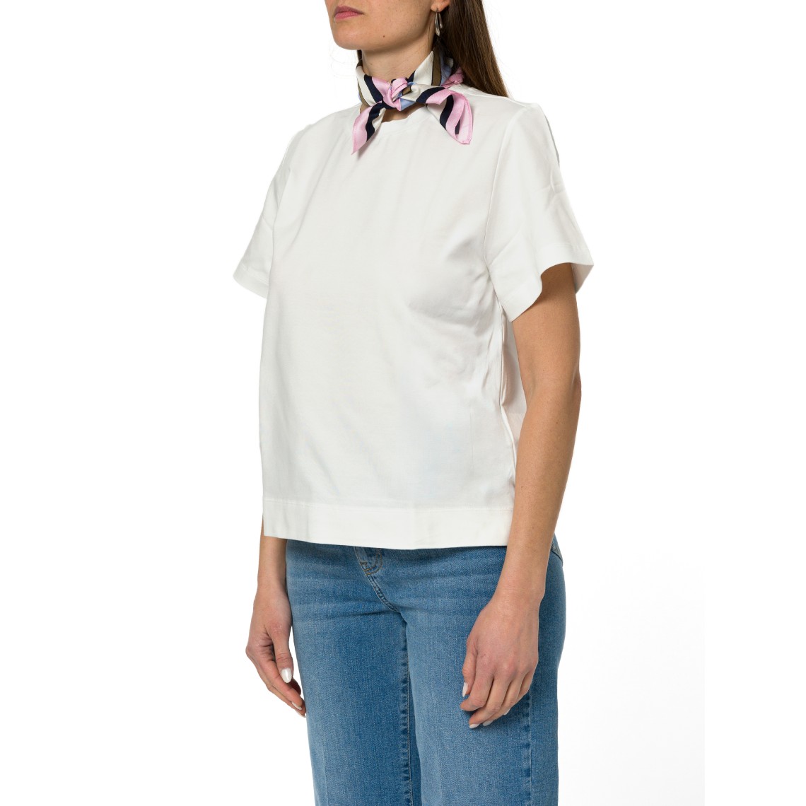 T-shirt in jersey di cotone con foulard Emme Marella