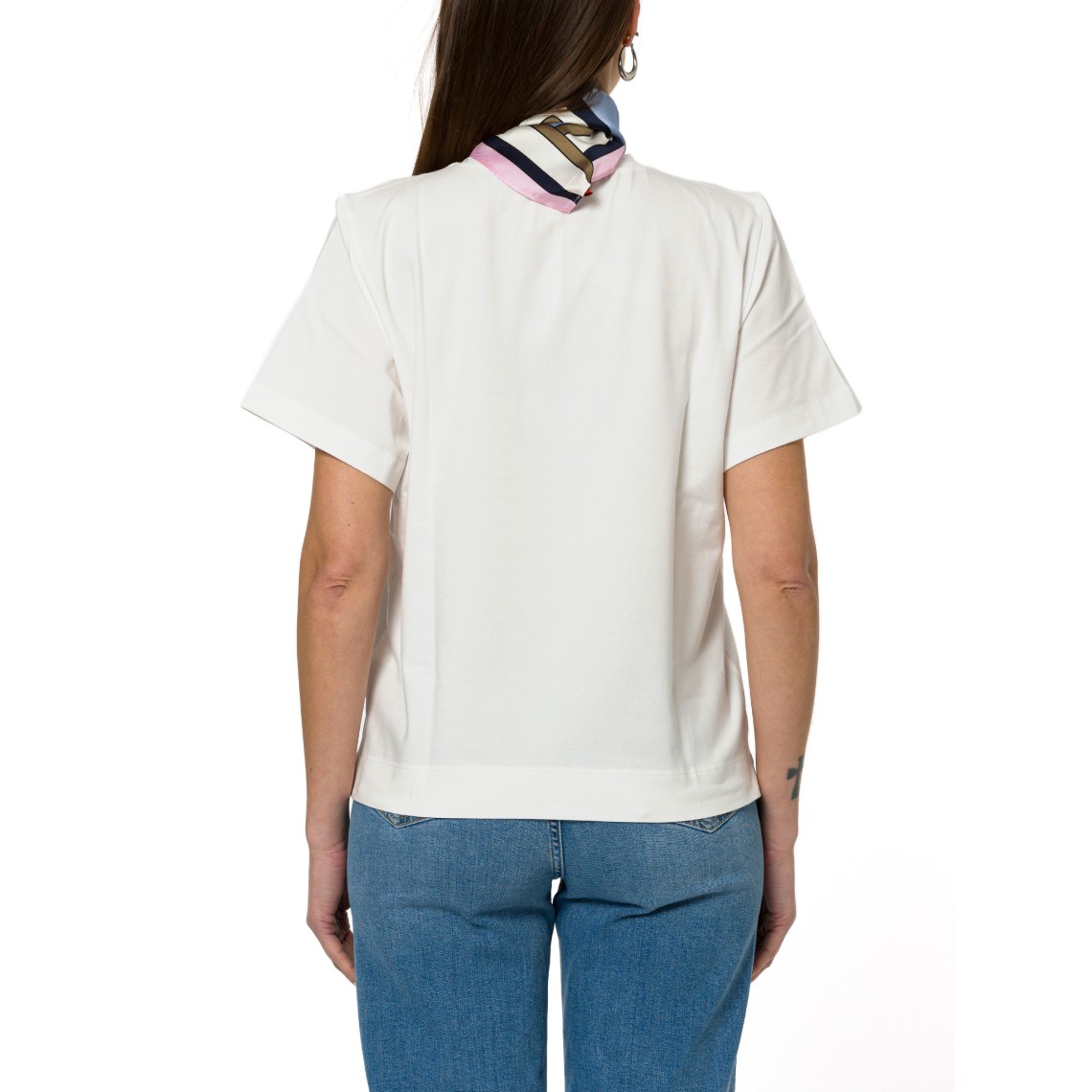 T-shirt in jersey di cotone con foulard Emme Marella