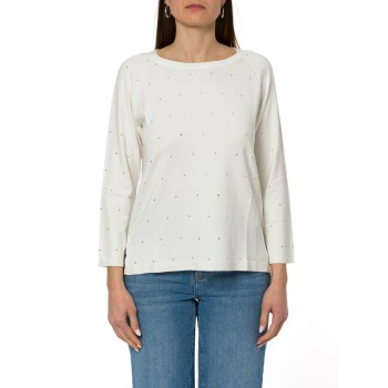 Maglia girocollo con strass Emme Marella