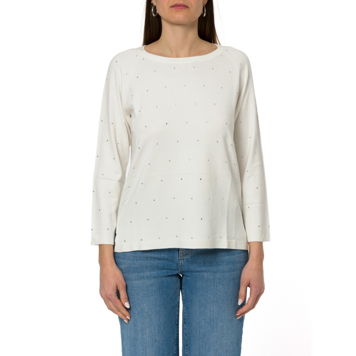 Maglia girocollo con strass Emme Marella