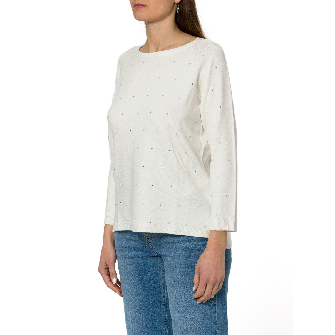 Maglia girocollo con strass Emme Marella