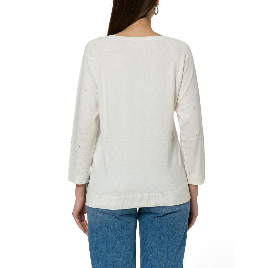 Maglia girocollo con strass Emme Marella