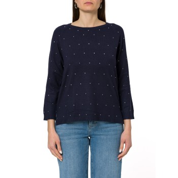 Maglia girocollo con strass Emme Marella