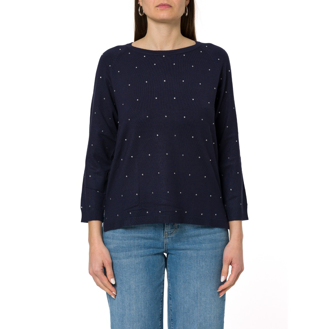 Maglia girocollo con strass Emme Marella