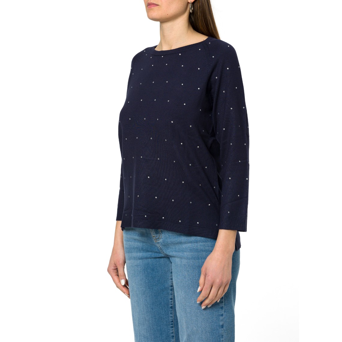 Maglia girocollo con strass Emme Marella