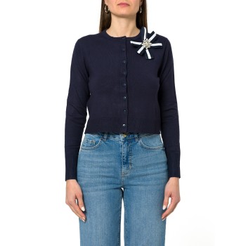 Cardigan corto con spilla a coccarda Emme Marella