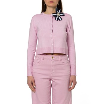 Cardigan corto con spilla a coccarda Emme Marella