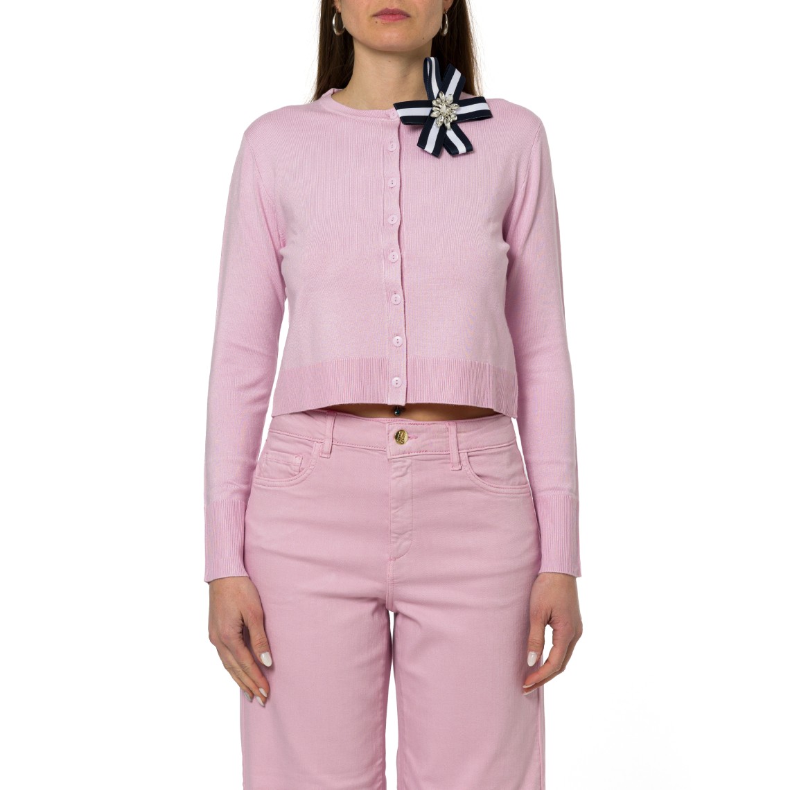 Cardigan corto con spilla a coccarda Emme Marella