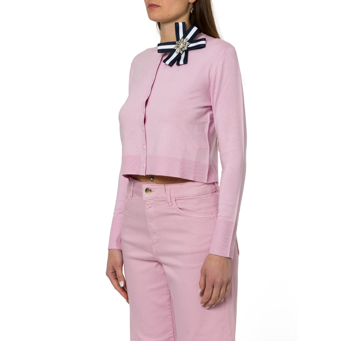 Cardigan corto con spilla a coccarda Emme Marella