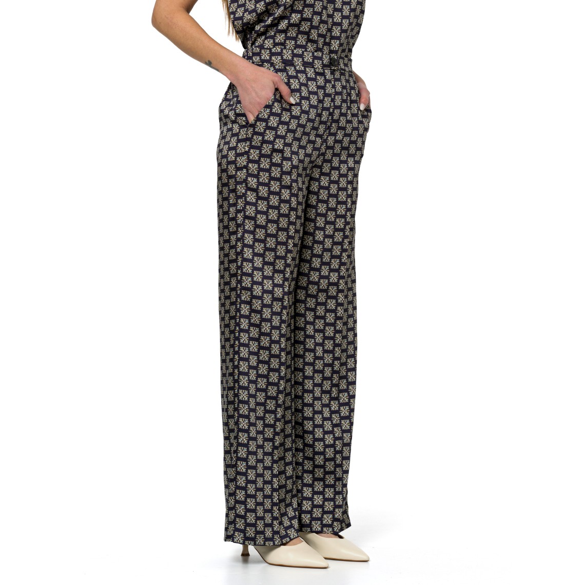 Pantaloni in twill stampato Emme Marella