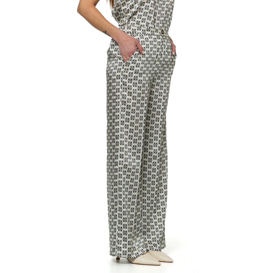 Pantaloni in twill stampato Emme Marella