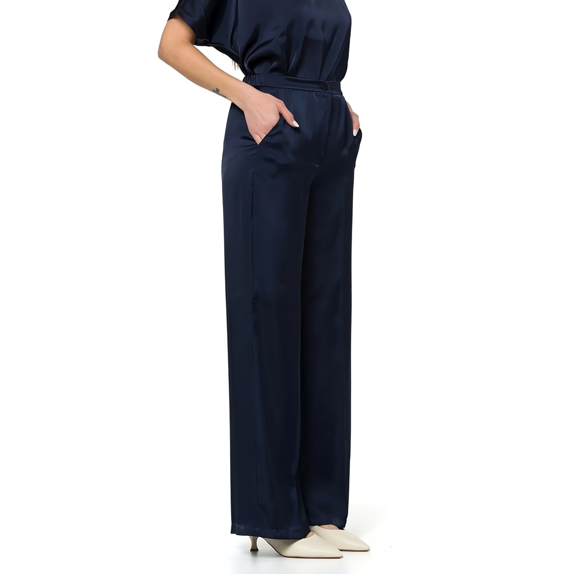 Pantaloni palazzo in raso Emme Marella