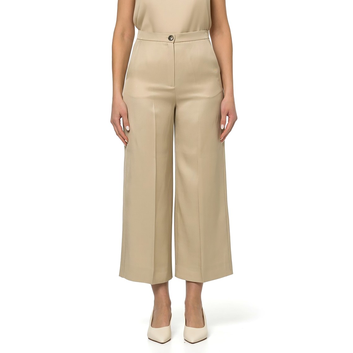 Pantaloni in twill di misto lino Emme Marella