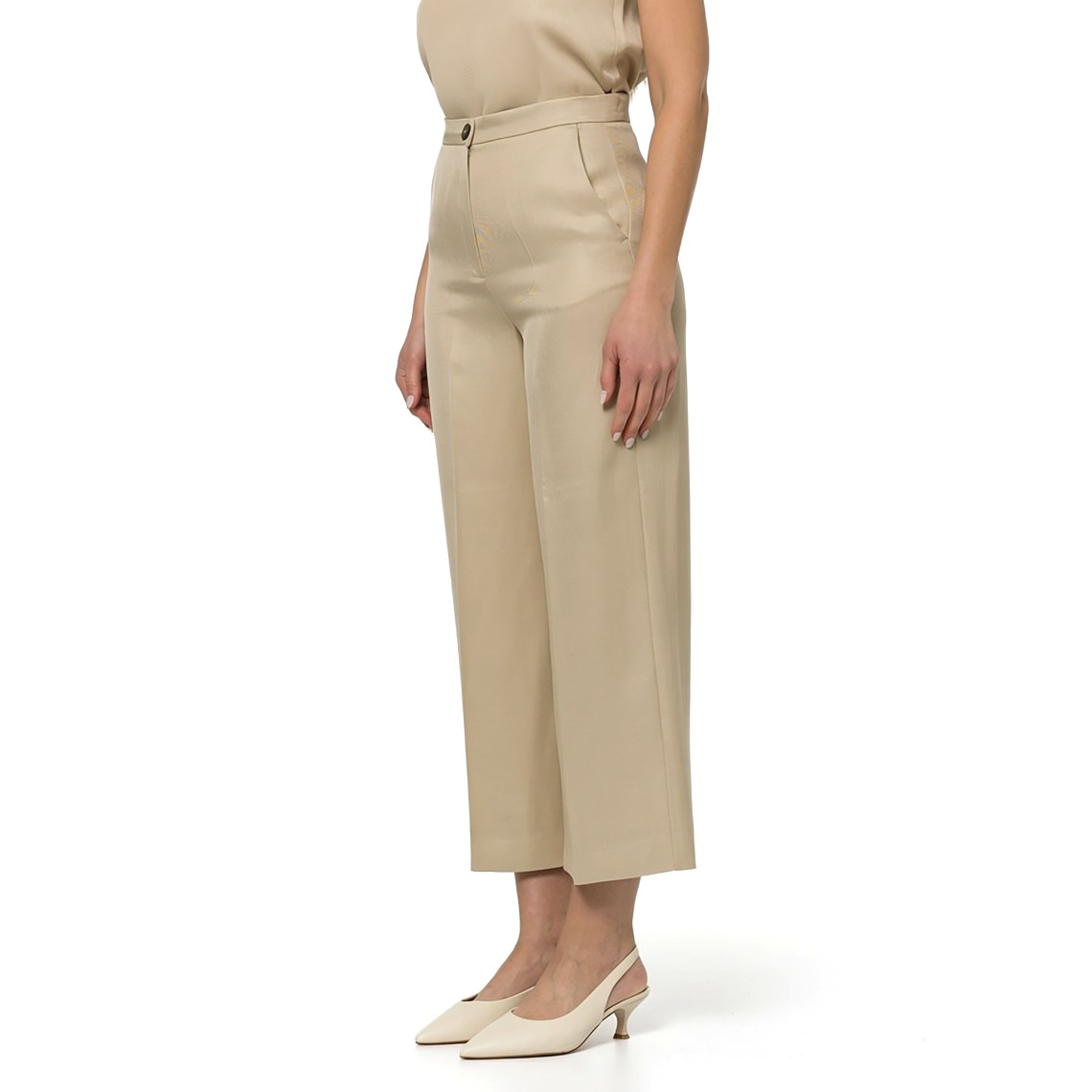 Pantaloni in twill di misto lino Emme Marella