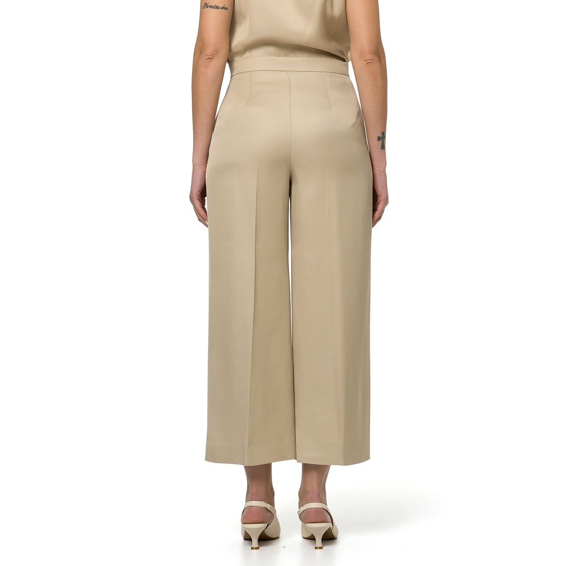 Pantaloni in twill di misto lino Emme Marella