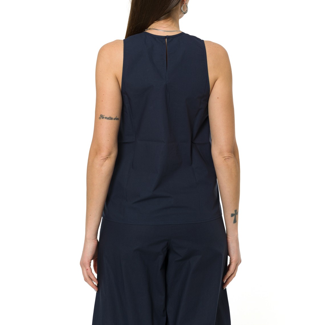 Top in popeline di cotone ricamato i Blues