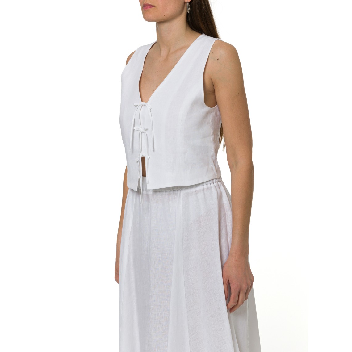 Gilet in lino i Blues