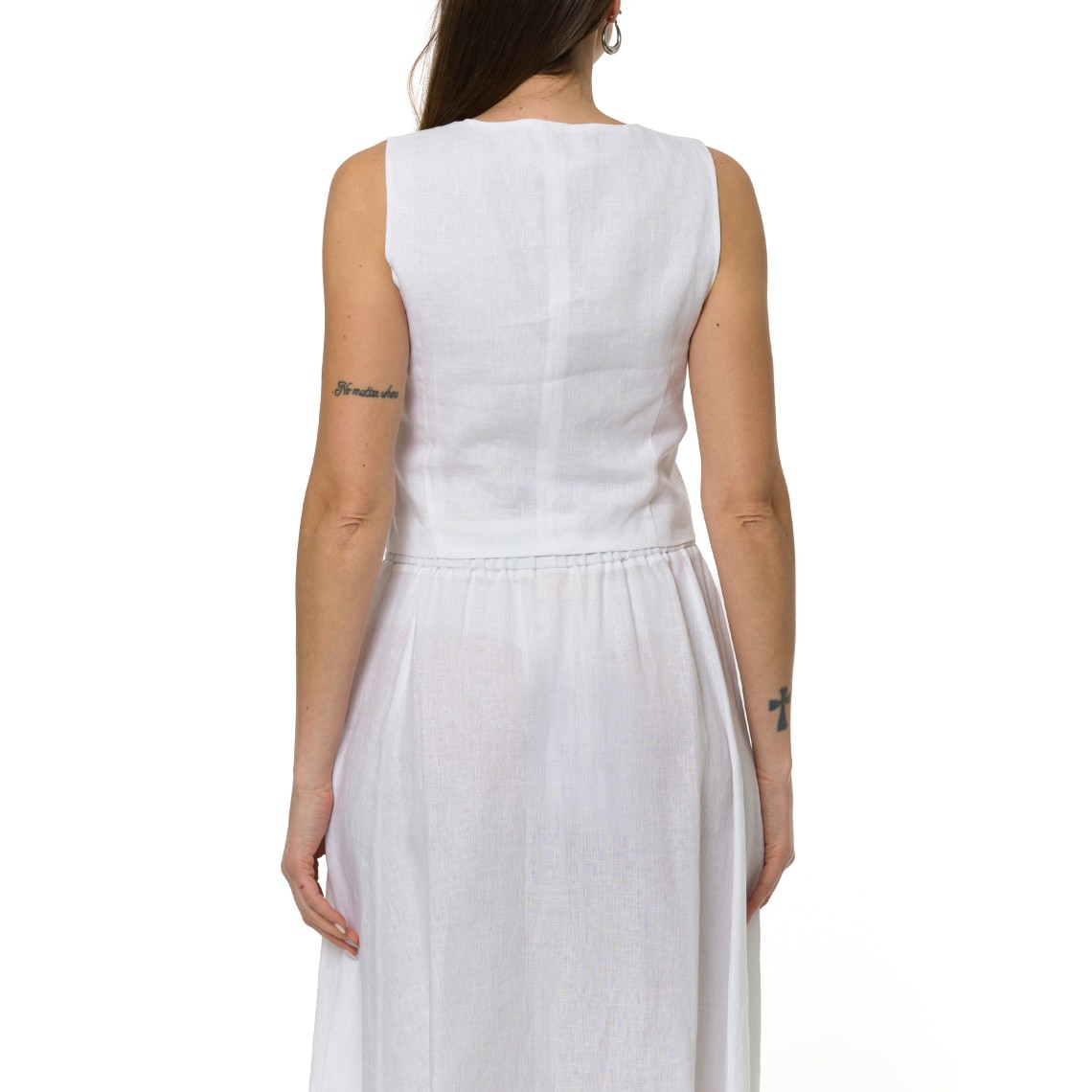 Gilet in lino i Blues