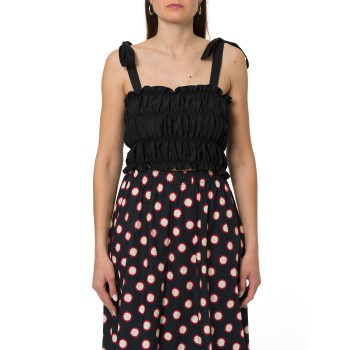 Top corto con arricciature i Blues