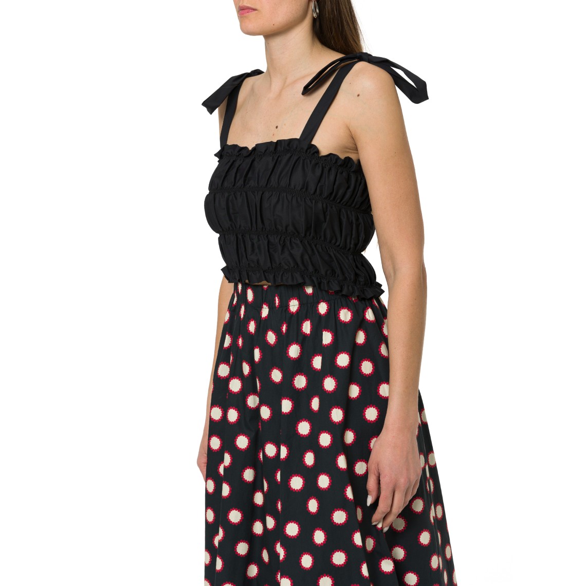 Top corto con arricciature i Blues