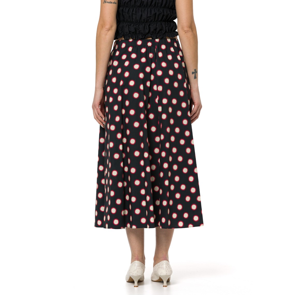 Gonna in popeline di cotone stampato i Blues