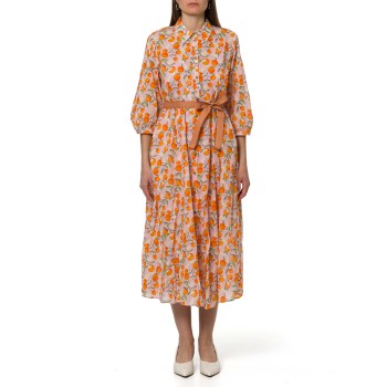 Abito chemisier in mussola di cotone stampato i Blues