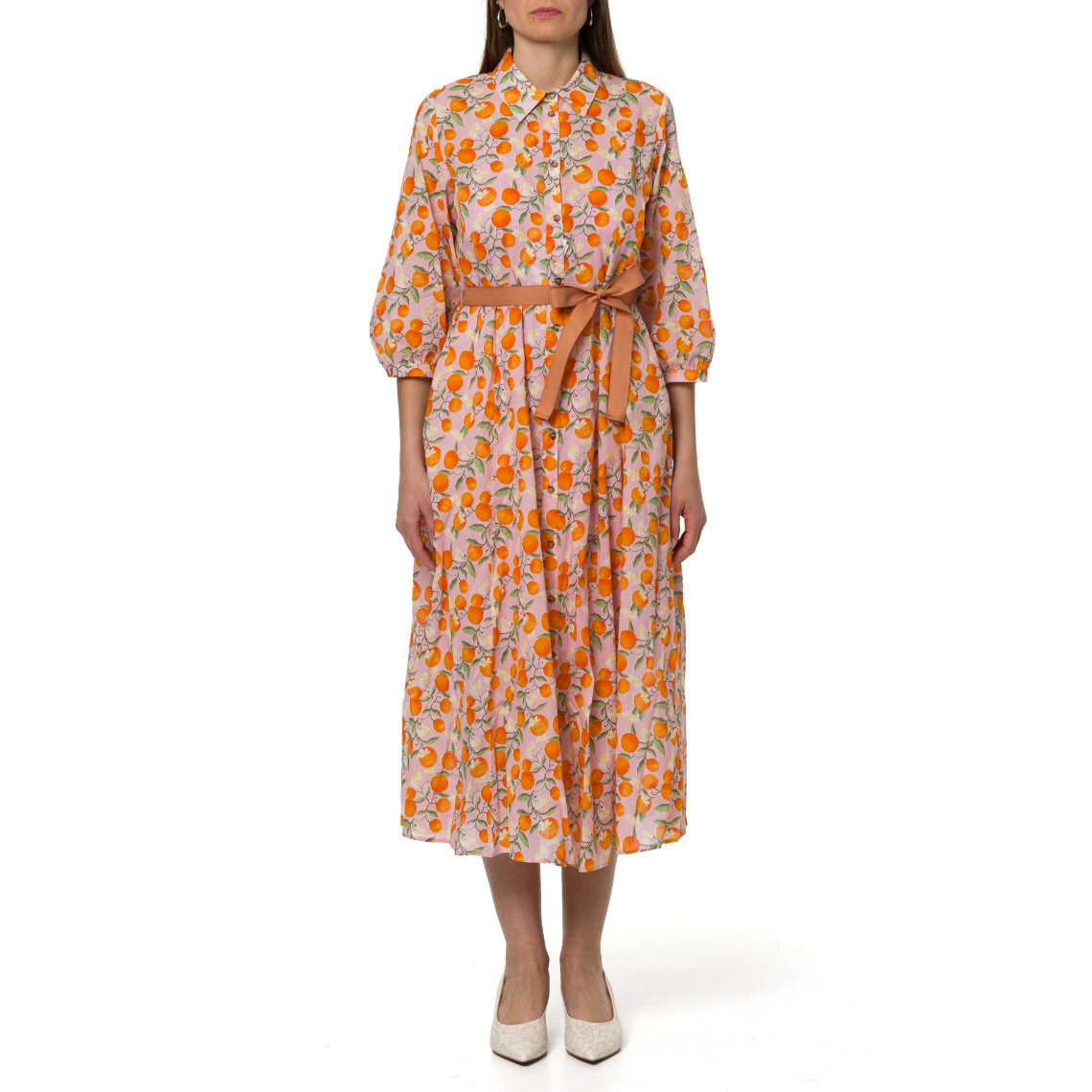 Abito chemisier in mussola di cotone stampato i Blues