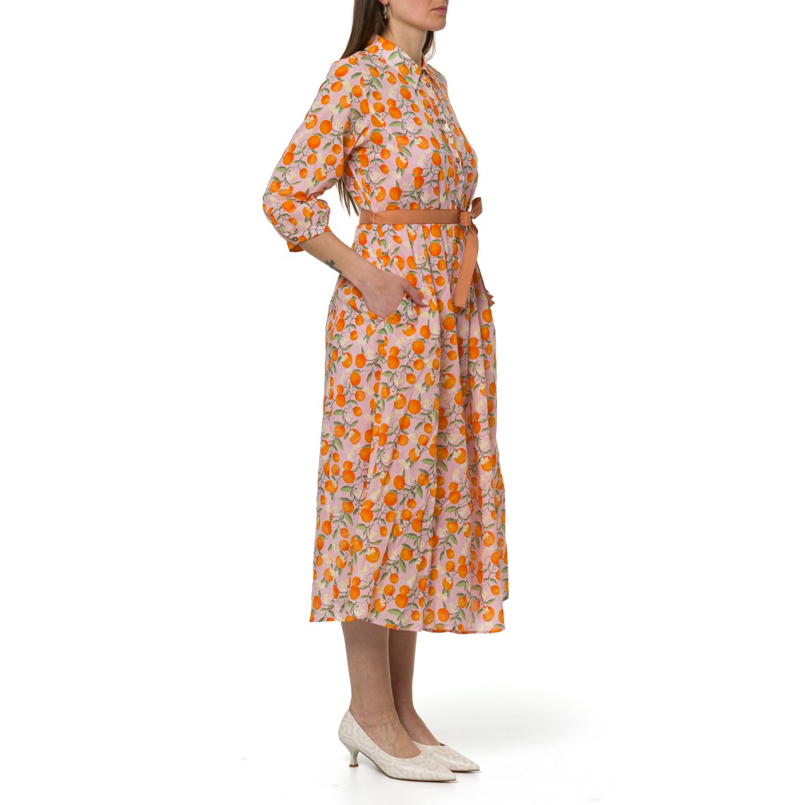 Abito chemisier in mussola di cotone stampato i Blues