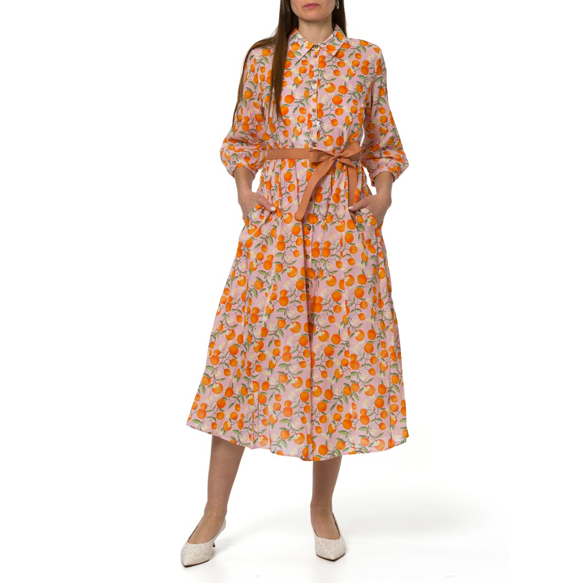 Abito chemisier in mussola di cotone stampato i Blues