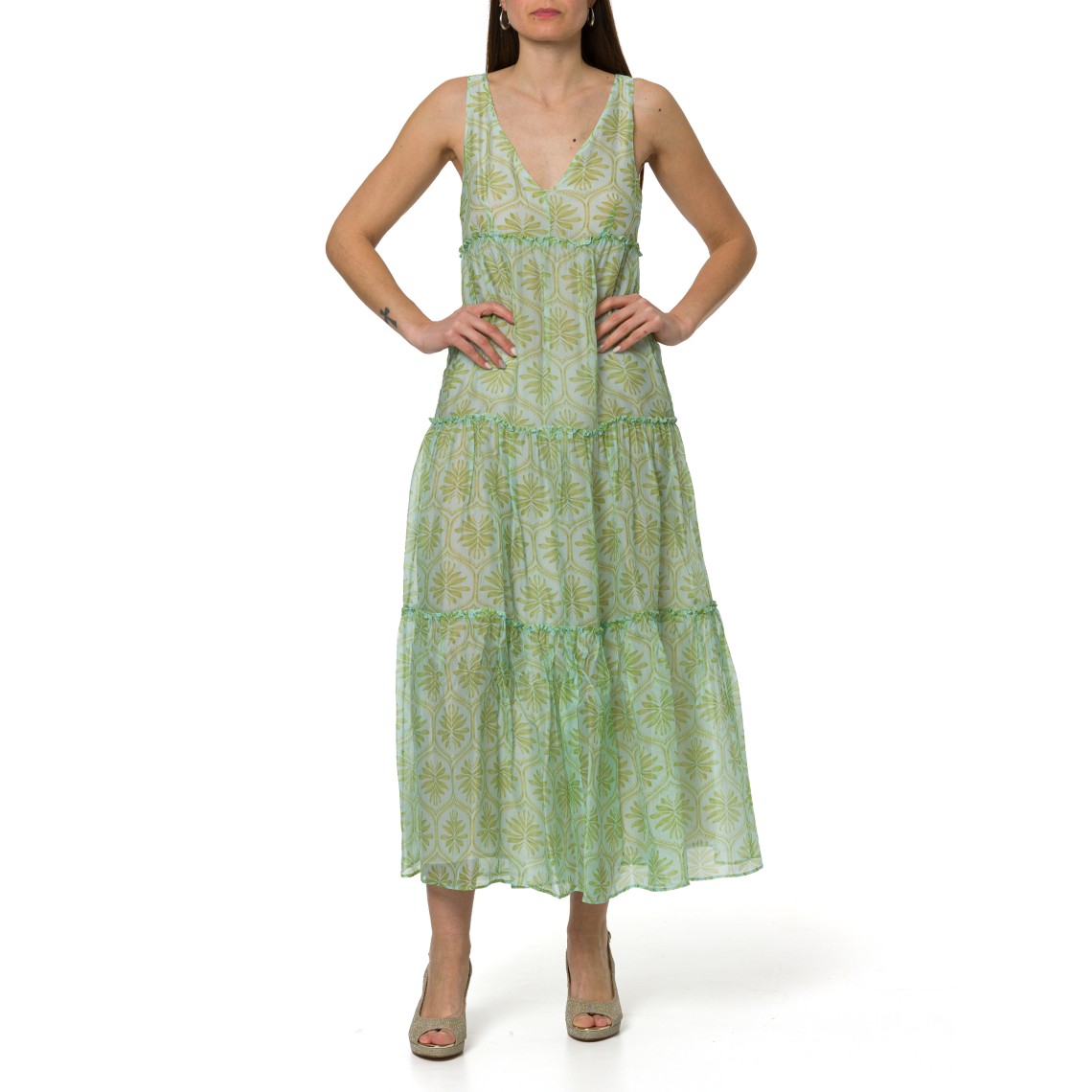 Abito plissè in viscosa di seta i Blues