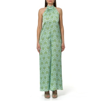 Tuta over in raso stampato i Blues