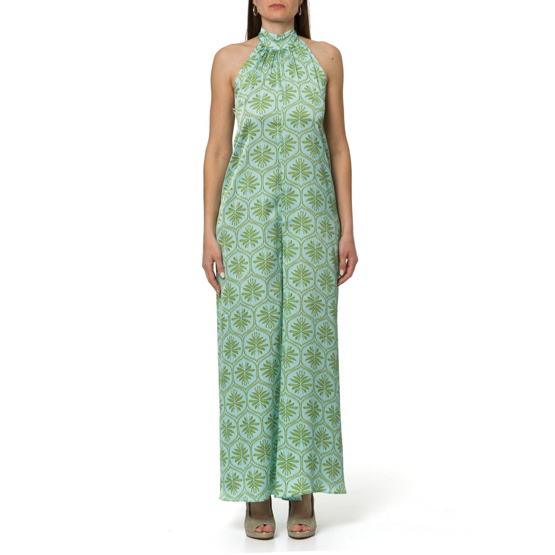 Tuta over in raso stampato i Blues