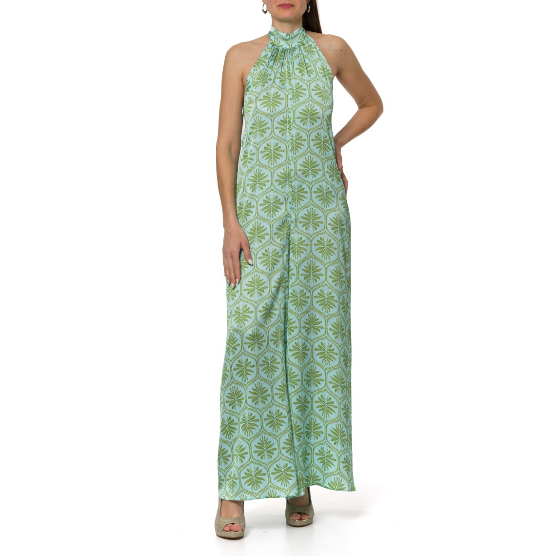 Tuta over in raso stampato i Blues