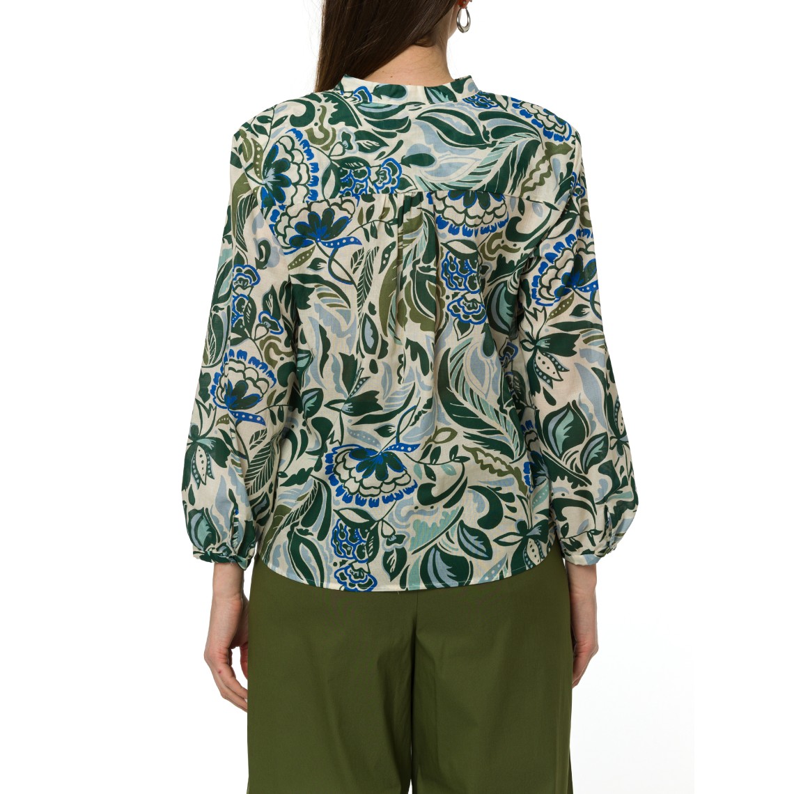 Camicia in mussola di cotone stampato i Blues