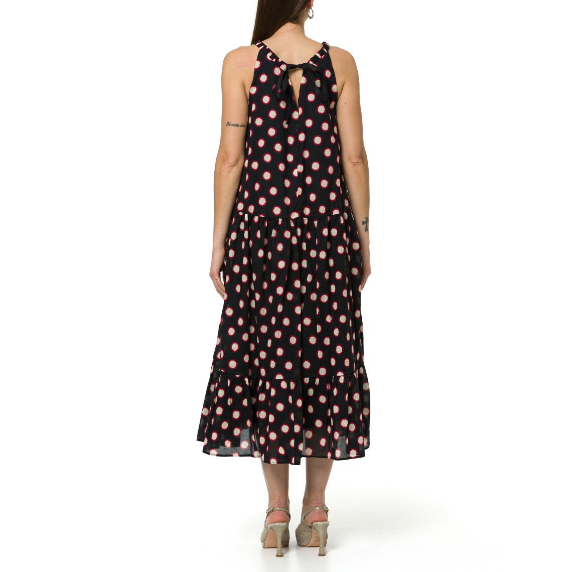 Abito con balze in mussola di cotone stampato i Blues