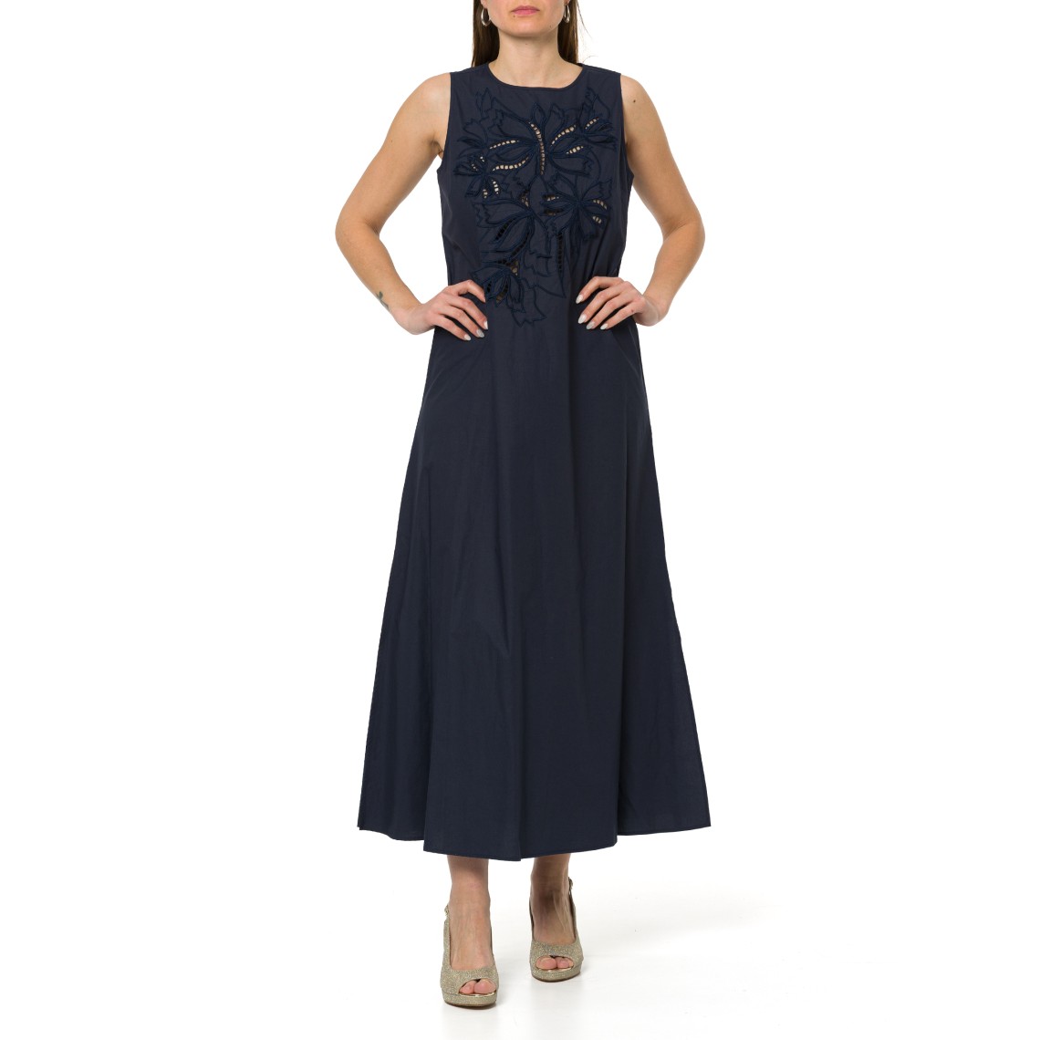 Abito in popeline di cotone ricamato i Blues