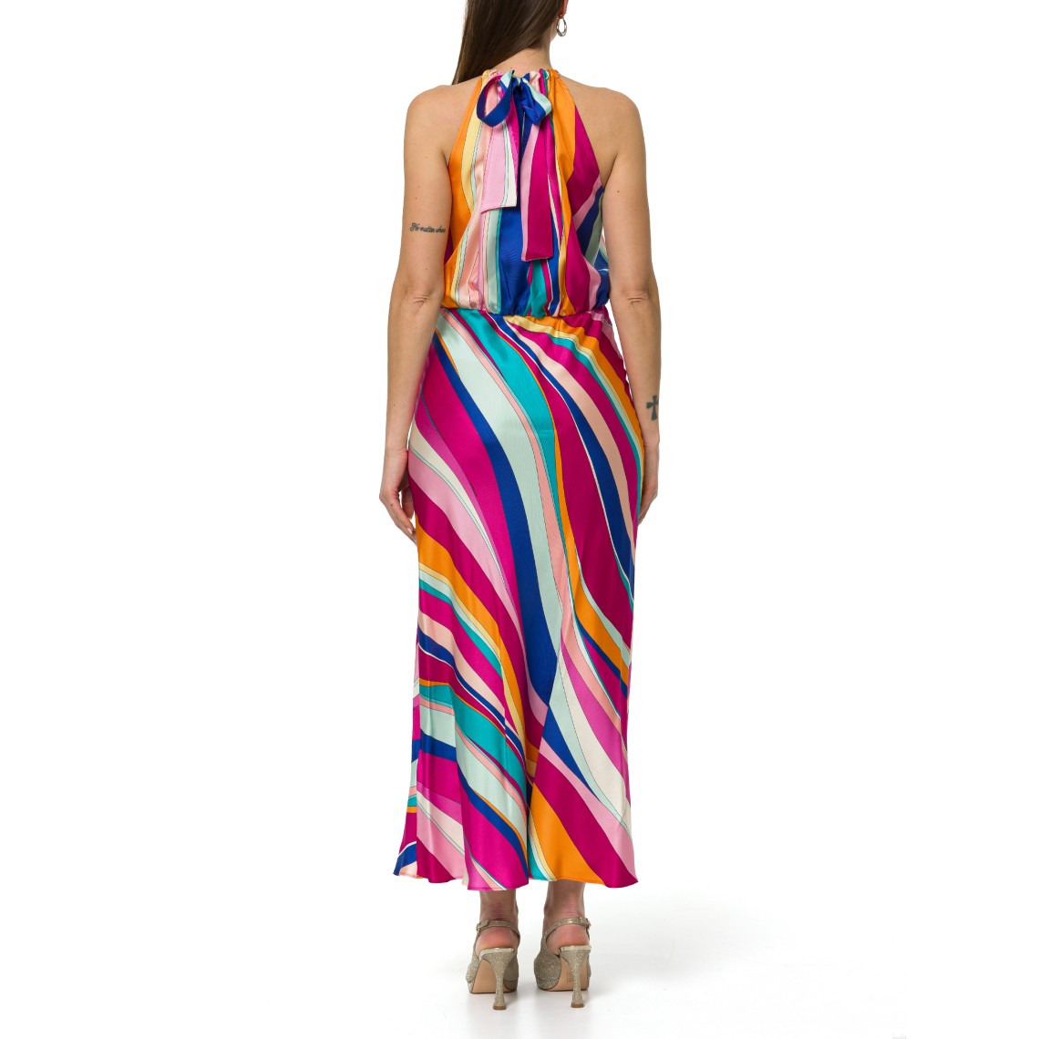 Abito lungo in twill di seta Marella