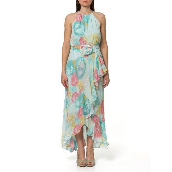 Abito con volant e cintura Marella