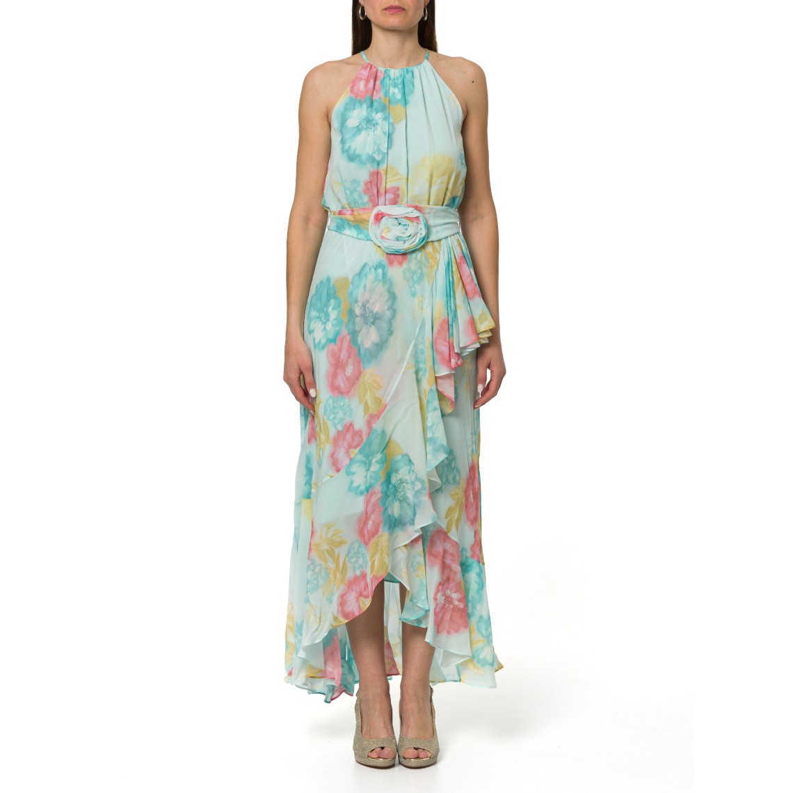 Abito con volant e cintura Marella