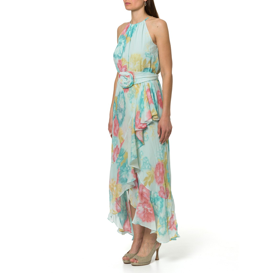 Abito con volant e cintura Marella