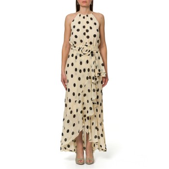 Abito a pois con volant e cintura Marella